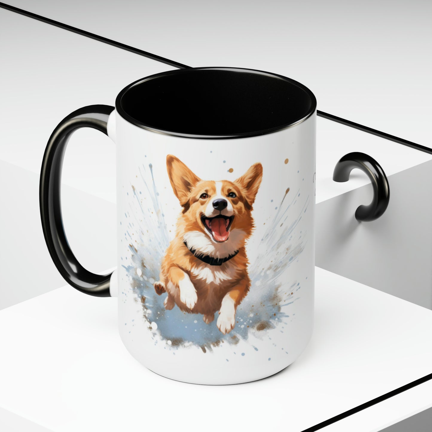 Run It Like A Corgi | Two-Tone Coffee Mugs, 15oz