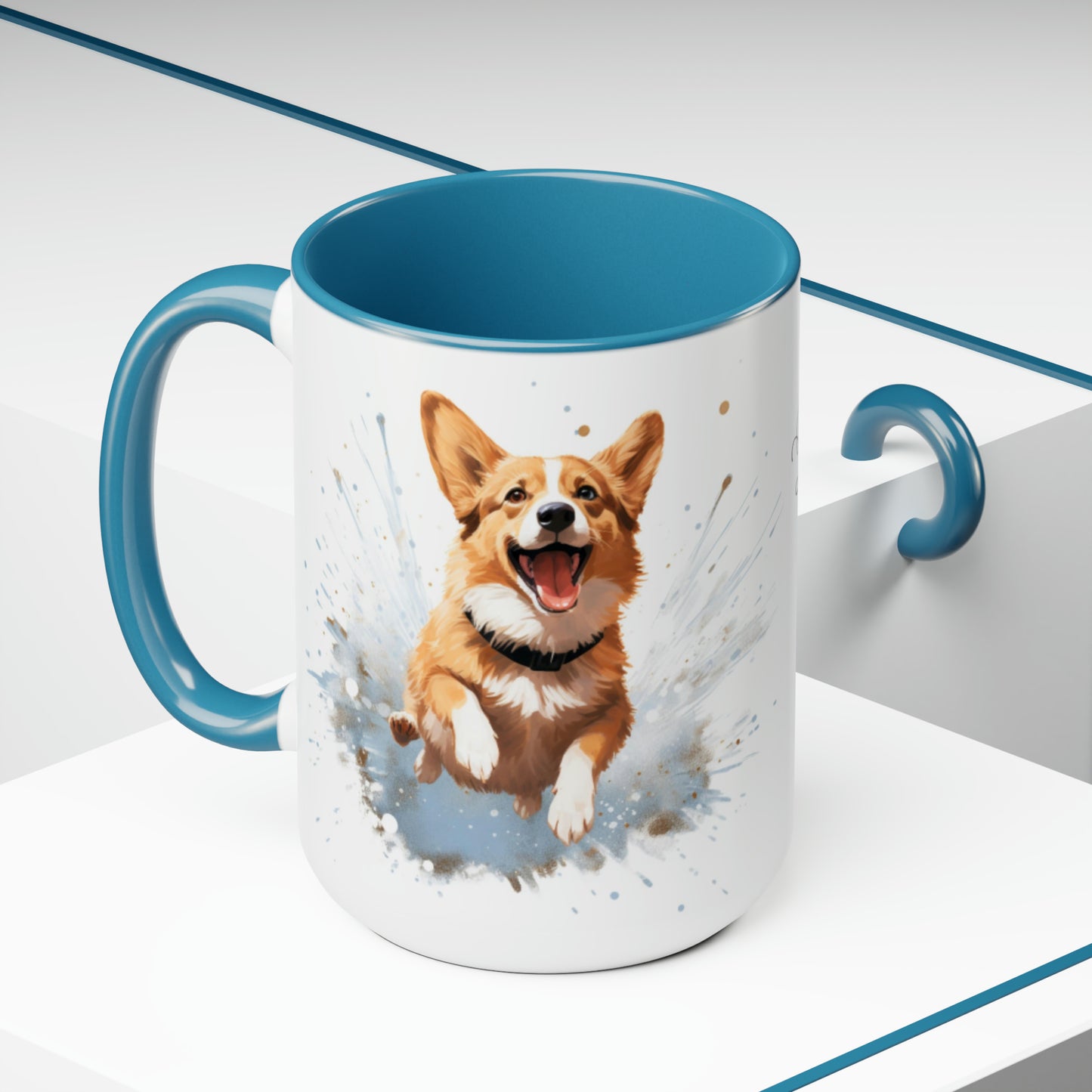 Run It Like A Corgi | Two-Tone Coffee Mugs, 15oz