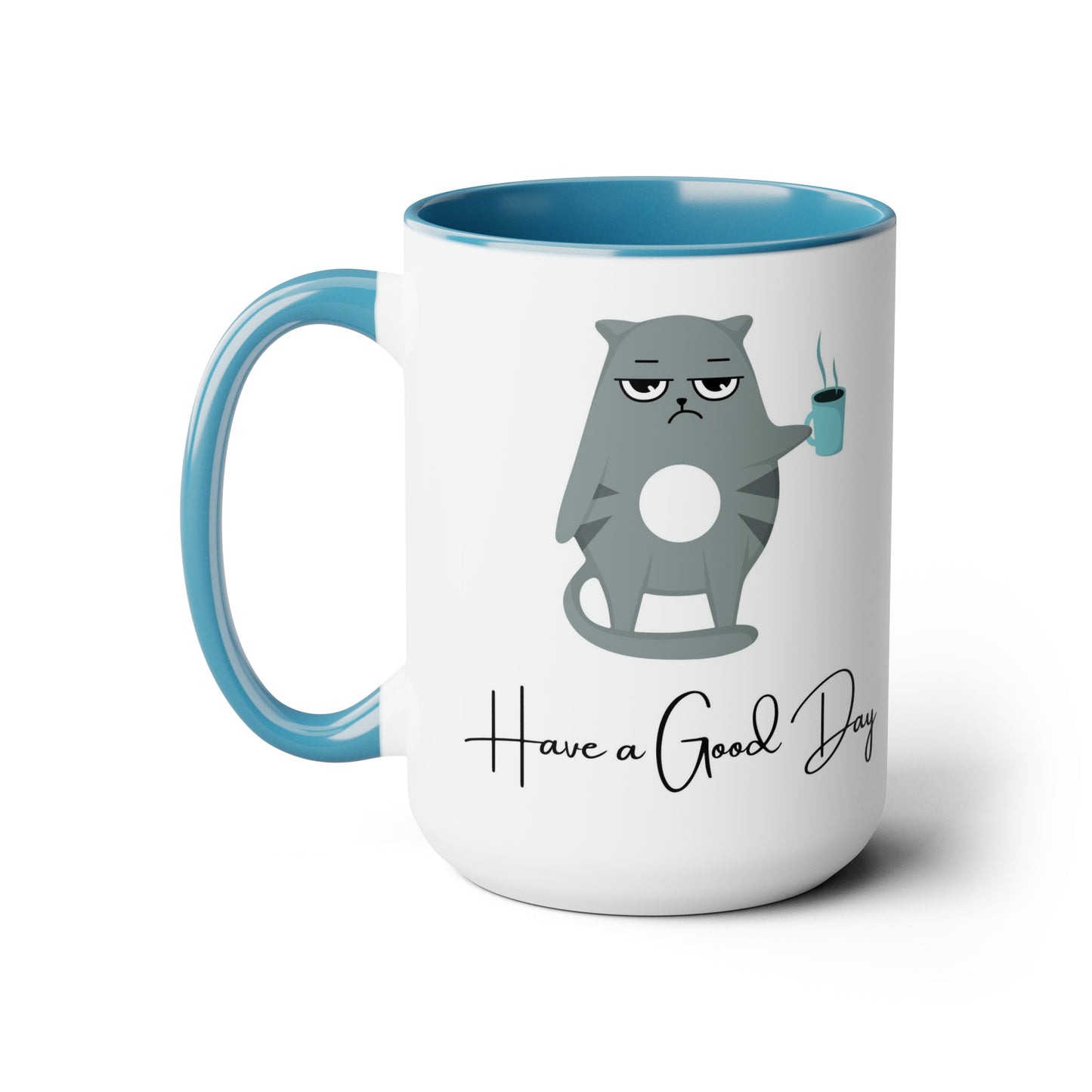 Have A Good Day Cat | Two-Tone Coffee Mugs, 15oz