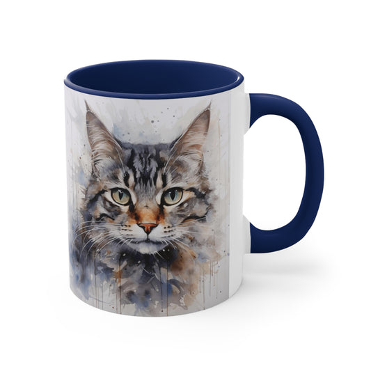 Watercolor Kitty | Accent Coffee Mug, 11oz