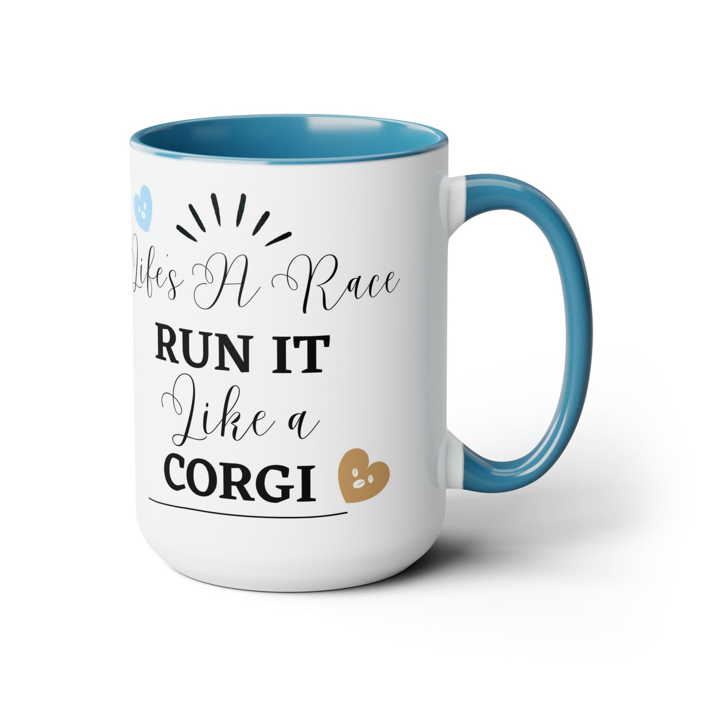 Run It Like A Corgi | Two-Tone Coffee Mugs, 15oz