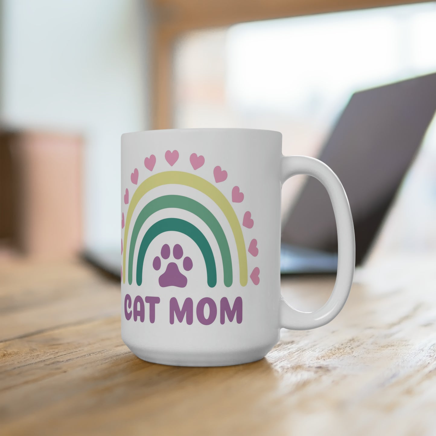 Pastel Cat Mom | Ceramic Mug 15oz