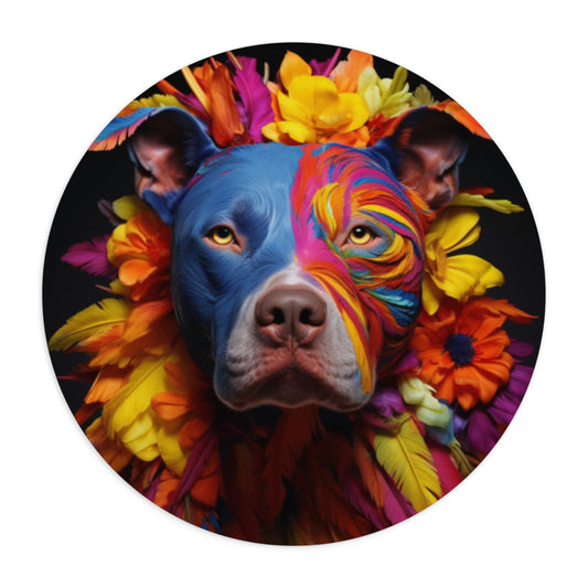 Blue Festival Pit Bull | Mouse Pad