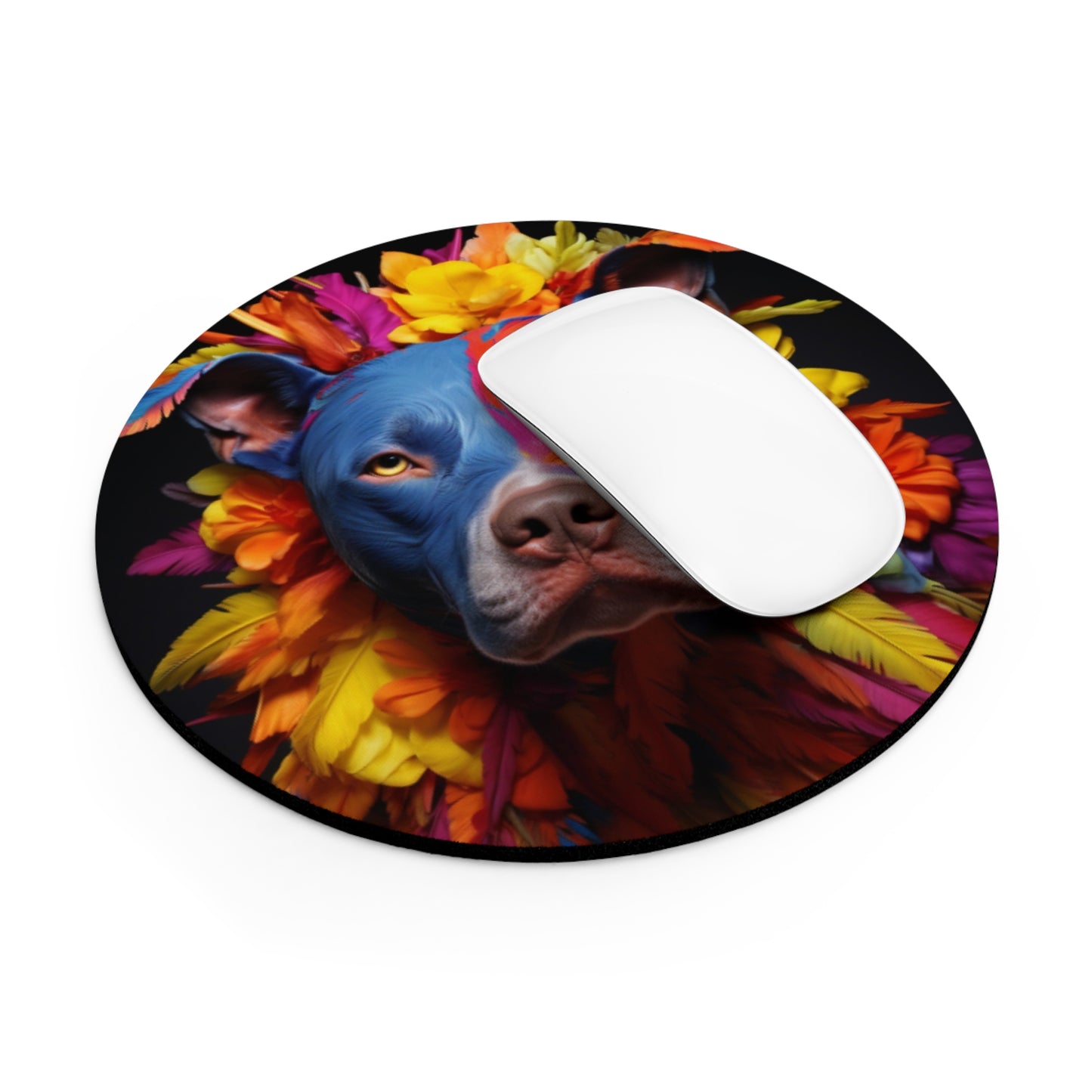 Blue Festival Pit Bull | Mouse Pad