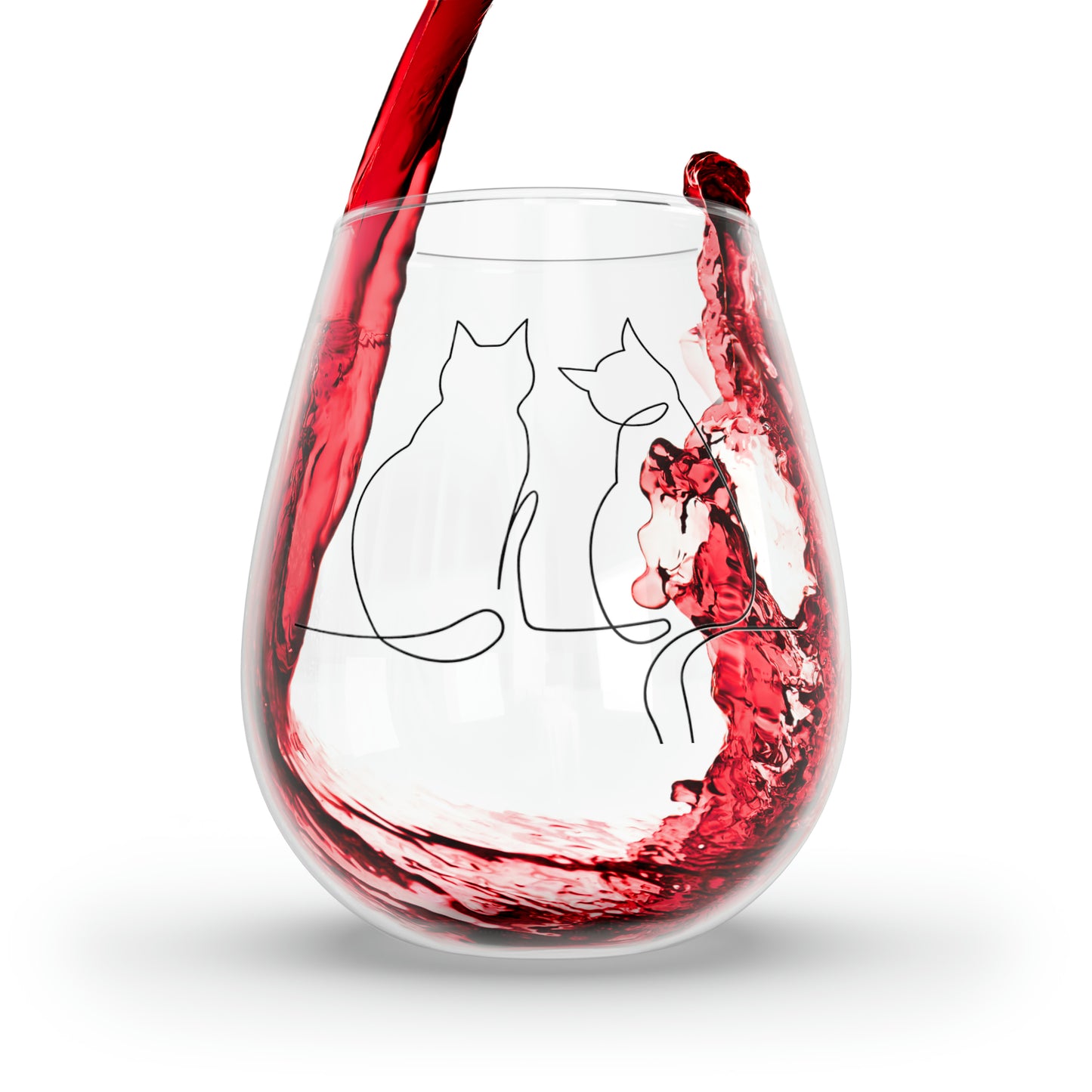 Cat Luv | Stemless Wine Glass, 11.75oz