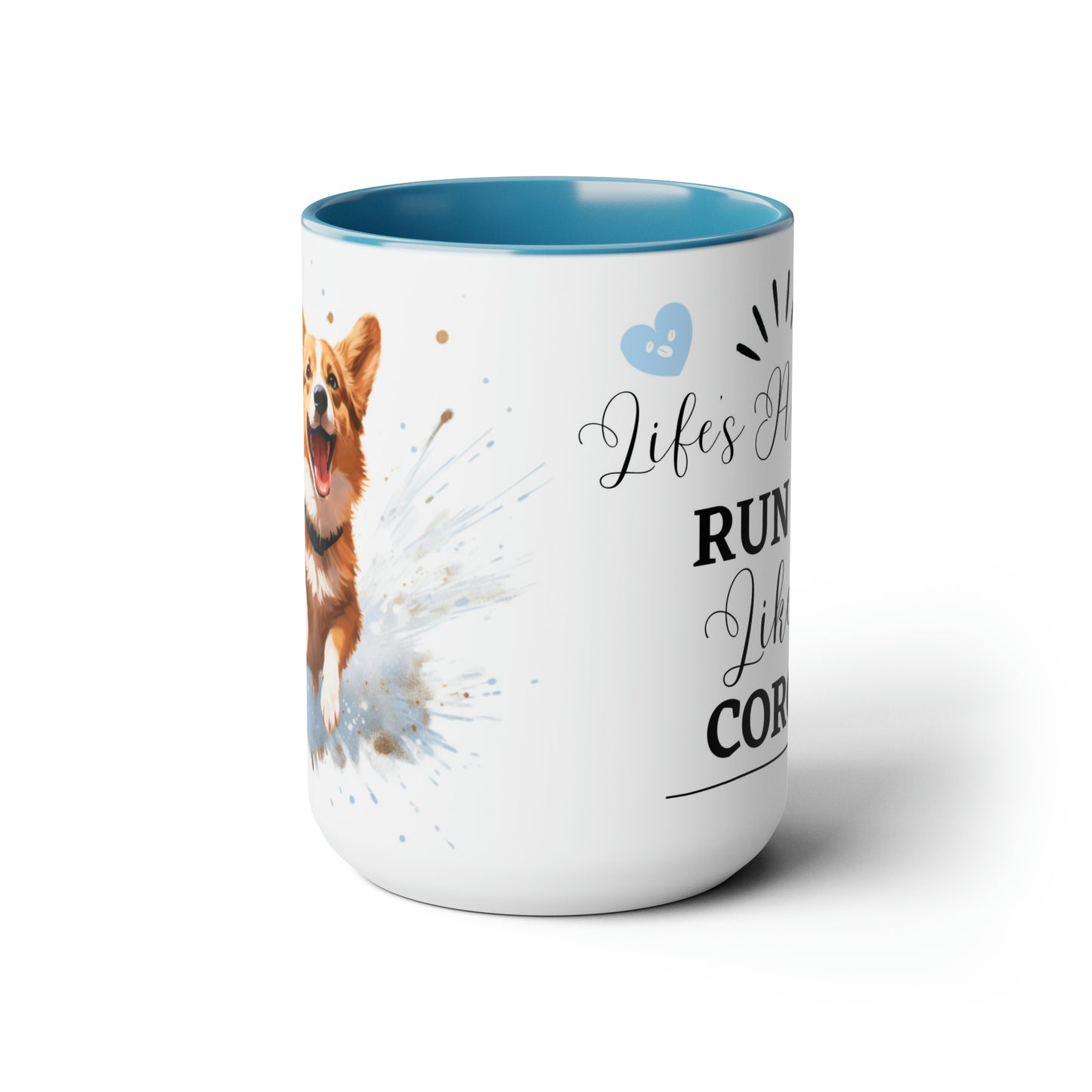 Run It Like A Corgi | Two-Tone Coffee Mugs, 15oz