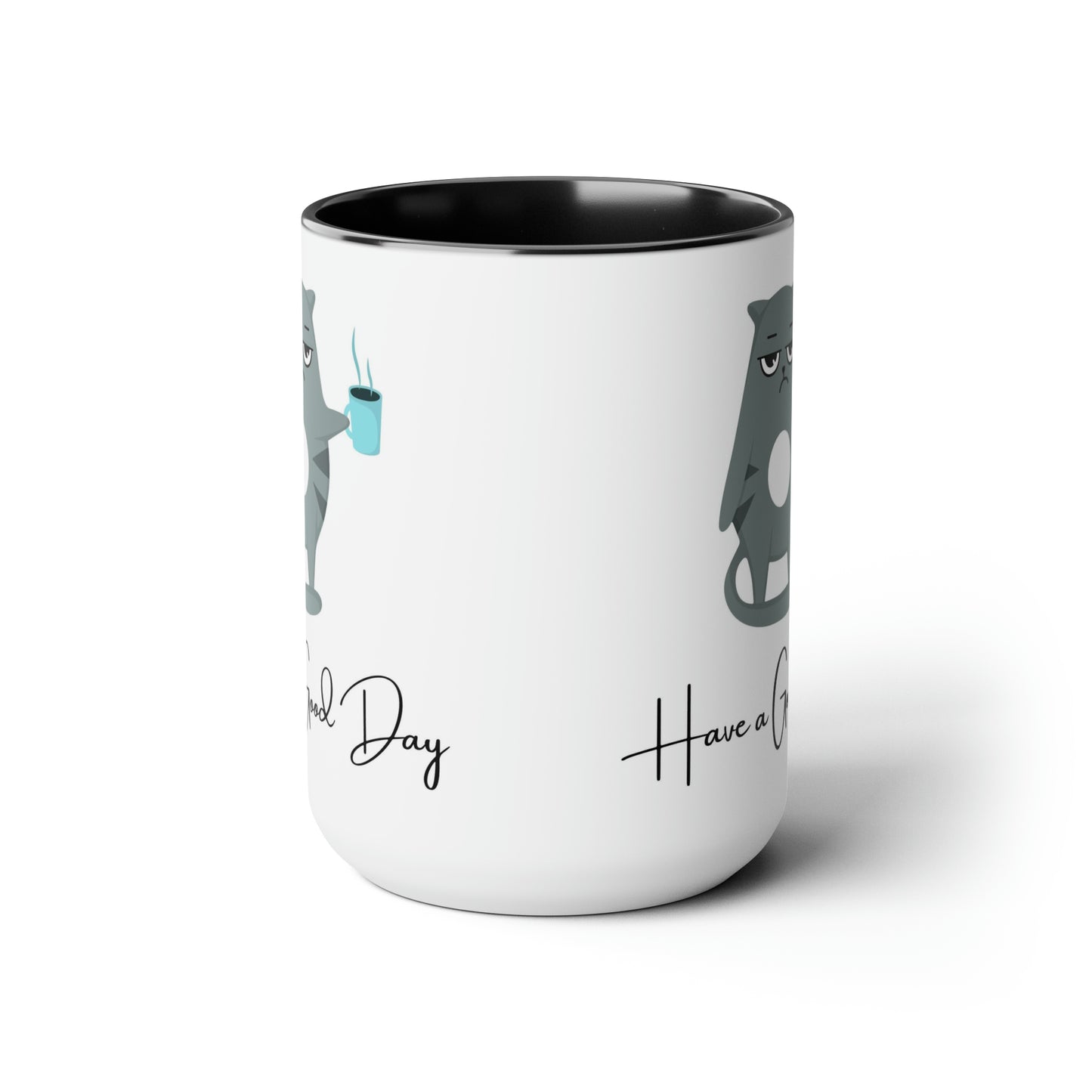 Have A Good Day Cat | Two-Tone Coffee Mugs, 15oz