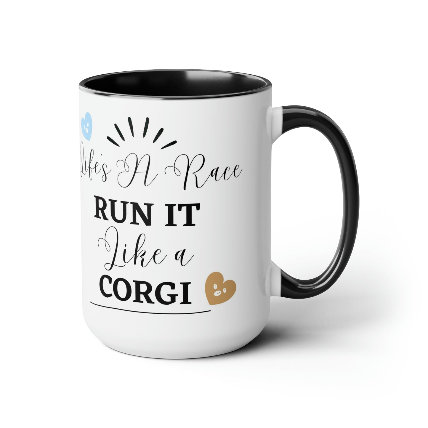 Run It Like A Corgi | Two-Tone Coffee Mugs, 15oz