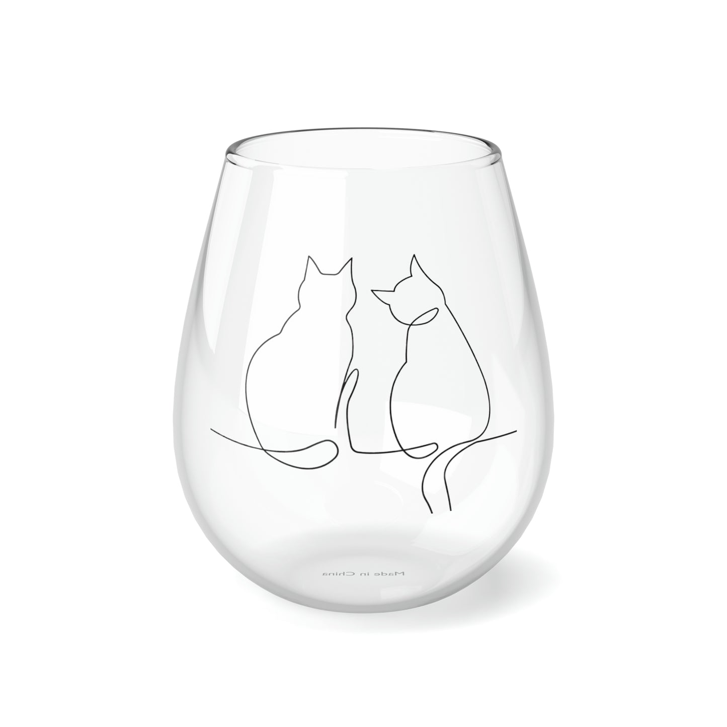 Cat Luv | Stemless Wine Glass, 11.75oz