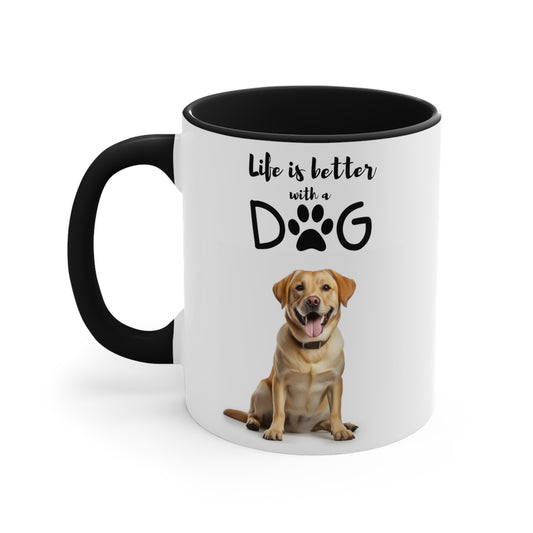 Life is Better w/a Dog | Accent Coffee Mug, 11oz