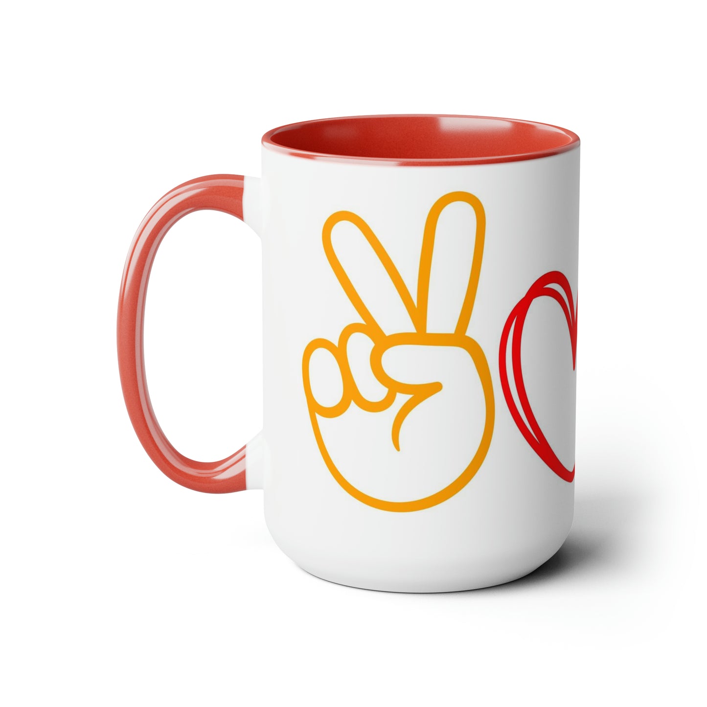 Peace, Love, Paws | Two-Tone Coffee Mugs, 15oz