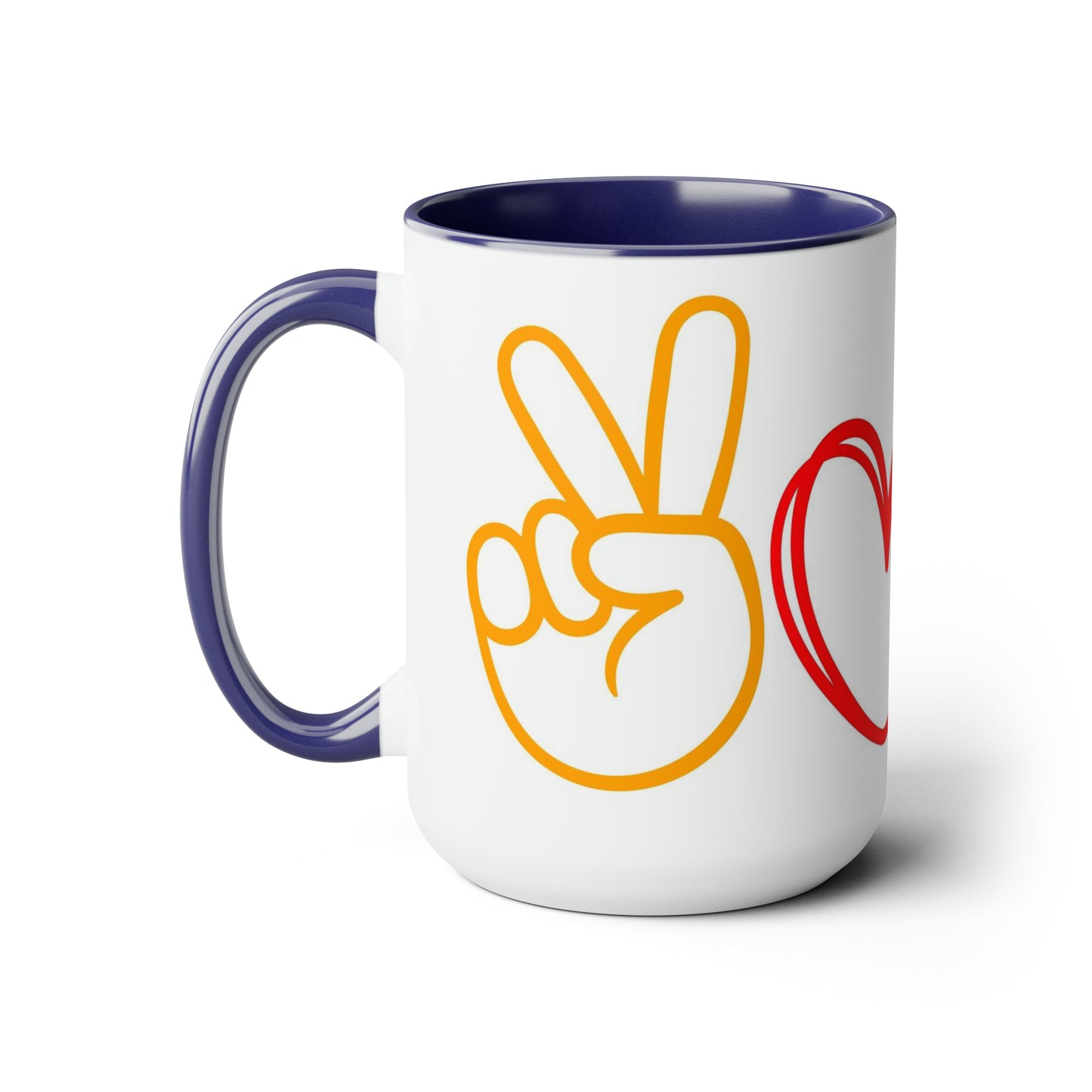 Peace, Love, Paws | Two-Tone Coffee Mugs, 15oz