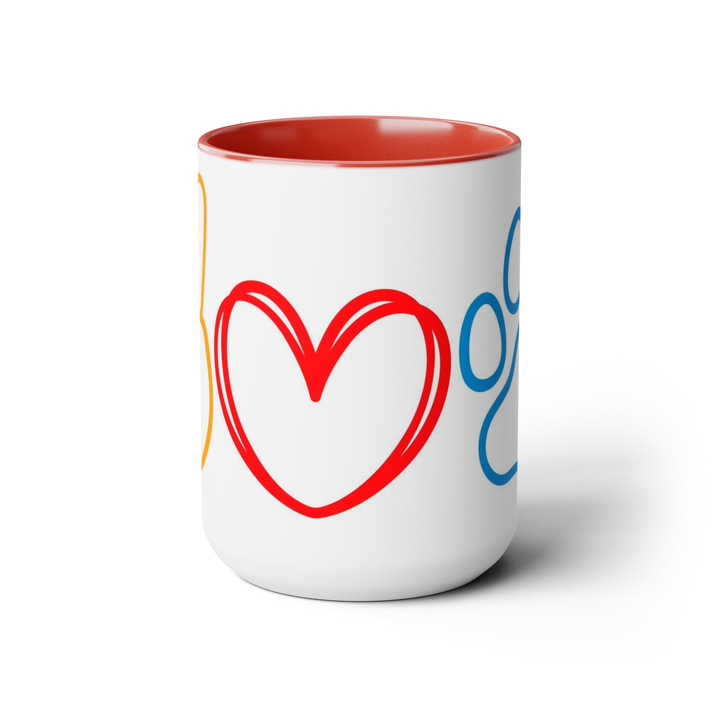 Peace, Love, Paws | Two-Tone Coffee Mugs, 15oz