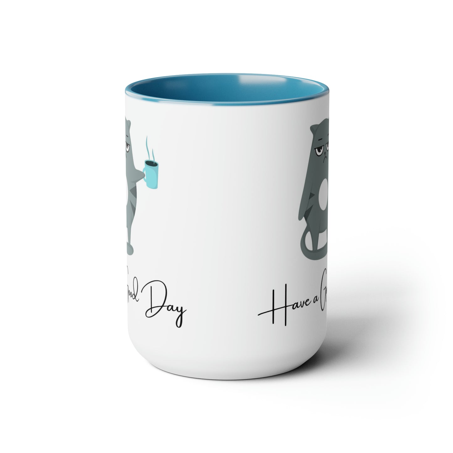 Have A Good Day Cat | Two-Tone Coffee Mugs, 15oz