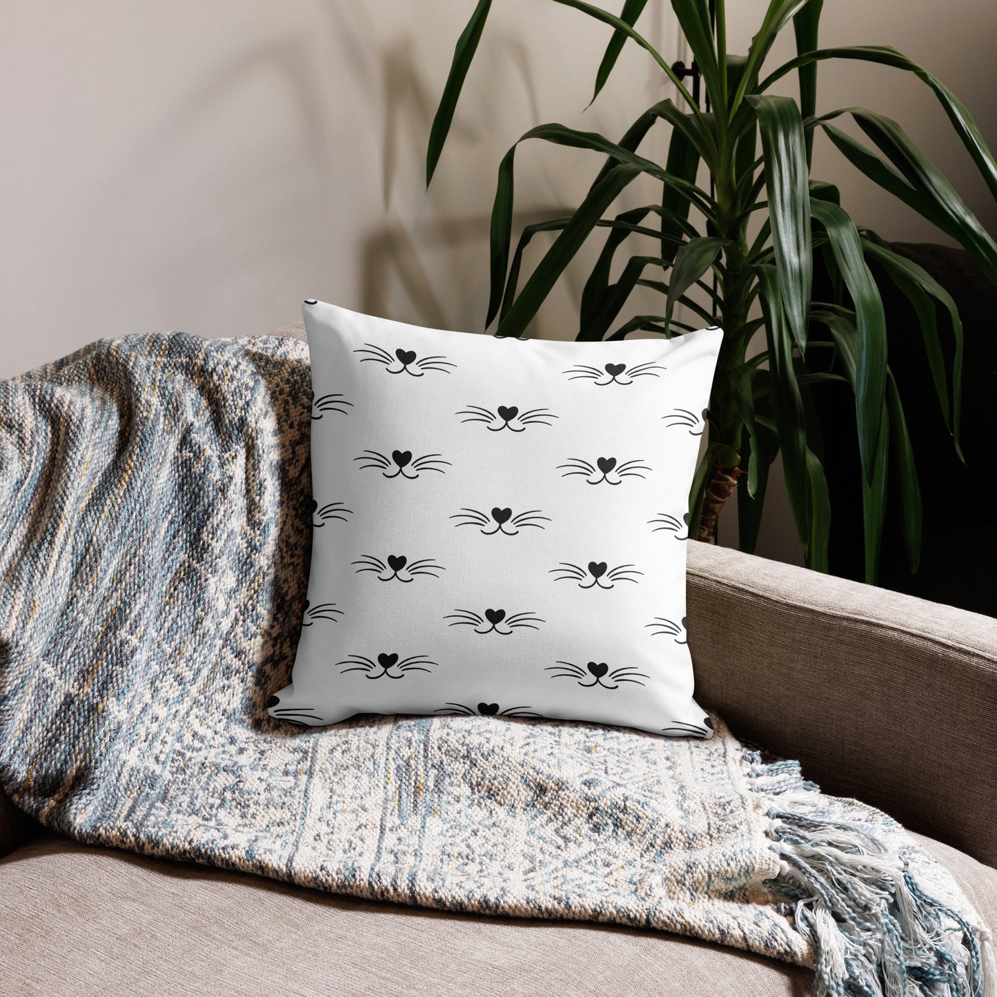 Cat Mom & Whiskers | Premium Throw Pillow