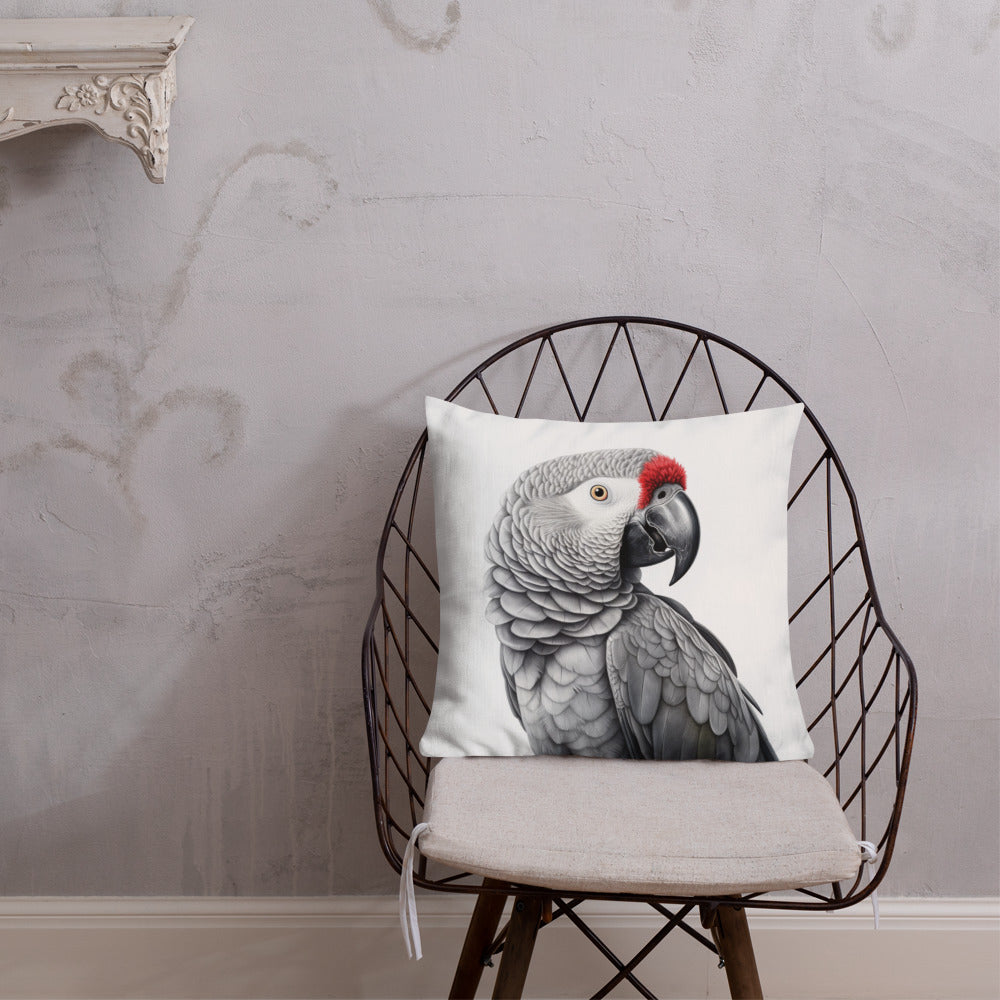 African Grey Hunk | Premium Throw Pillow