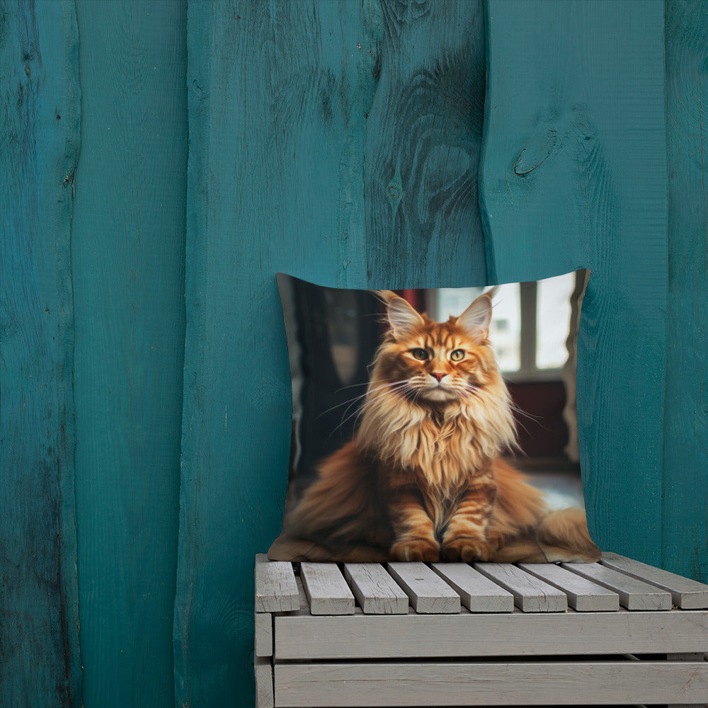 Orange Maine Coon | Premium Throw Pillow