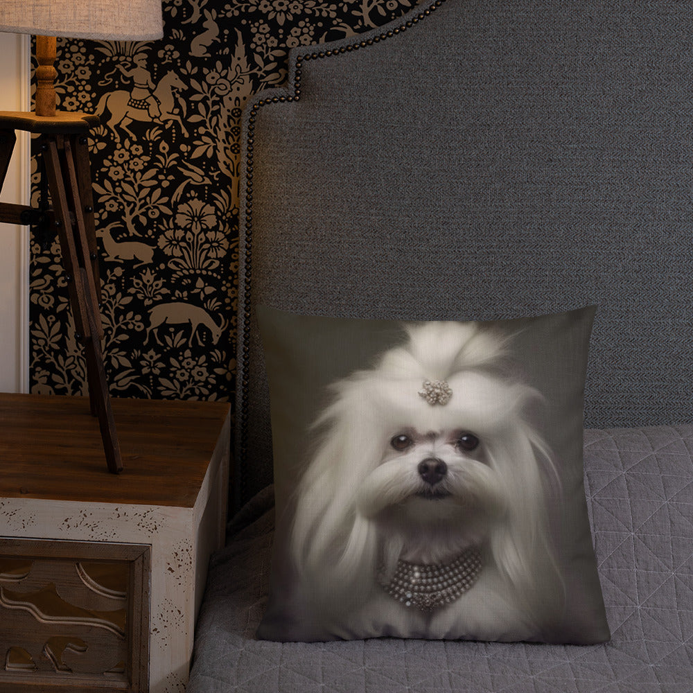 Queen Maltese | Premium Throw Pillow