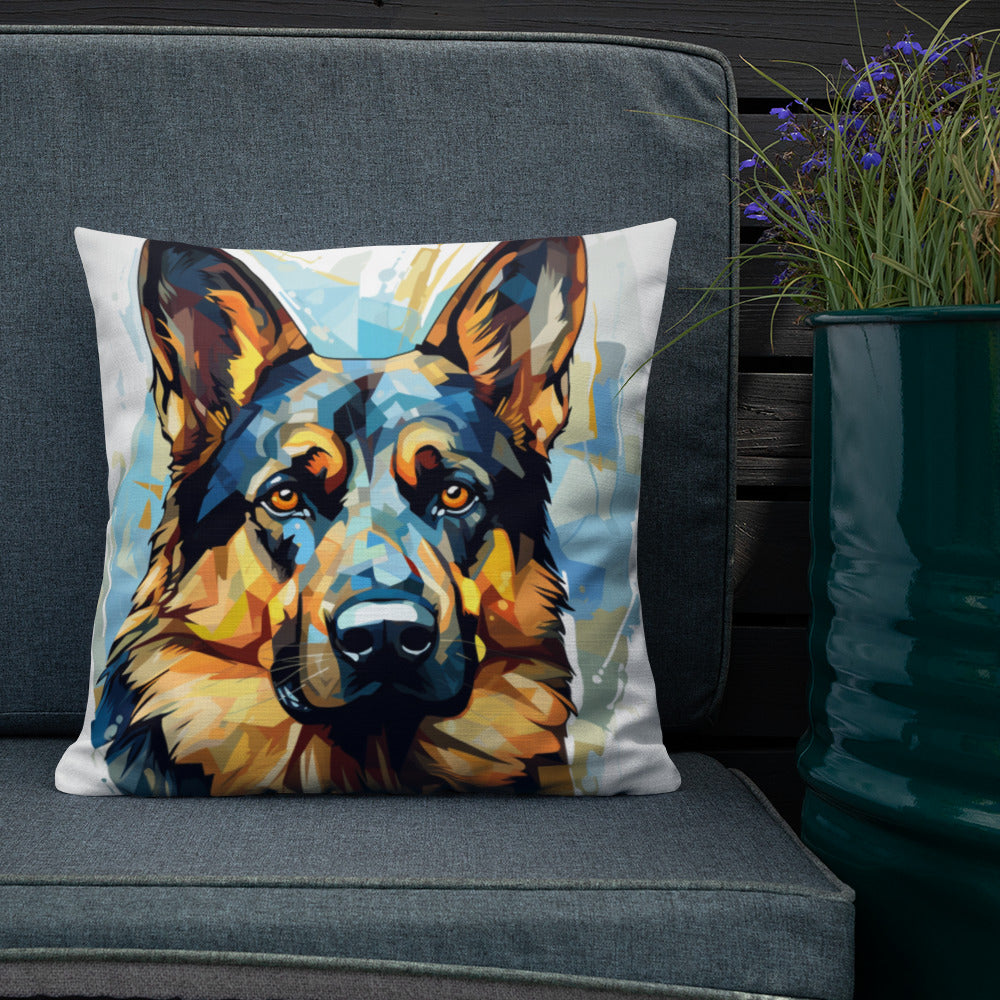 Watercolor German Shepherd | Premium Throw Pillow