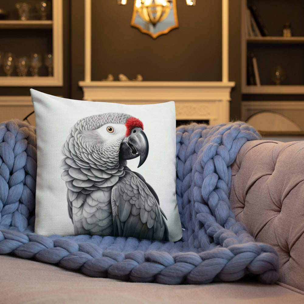 African Grey Hunk | Premium Throw Pillow