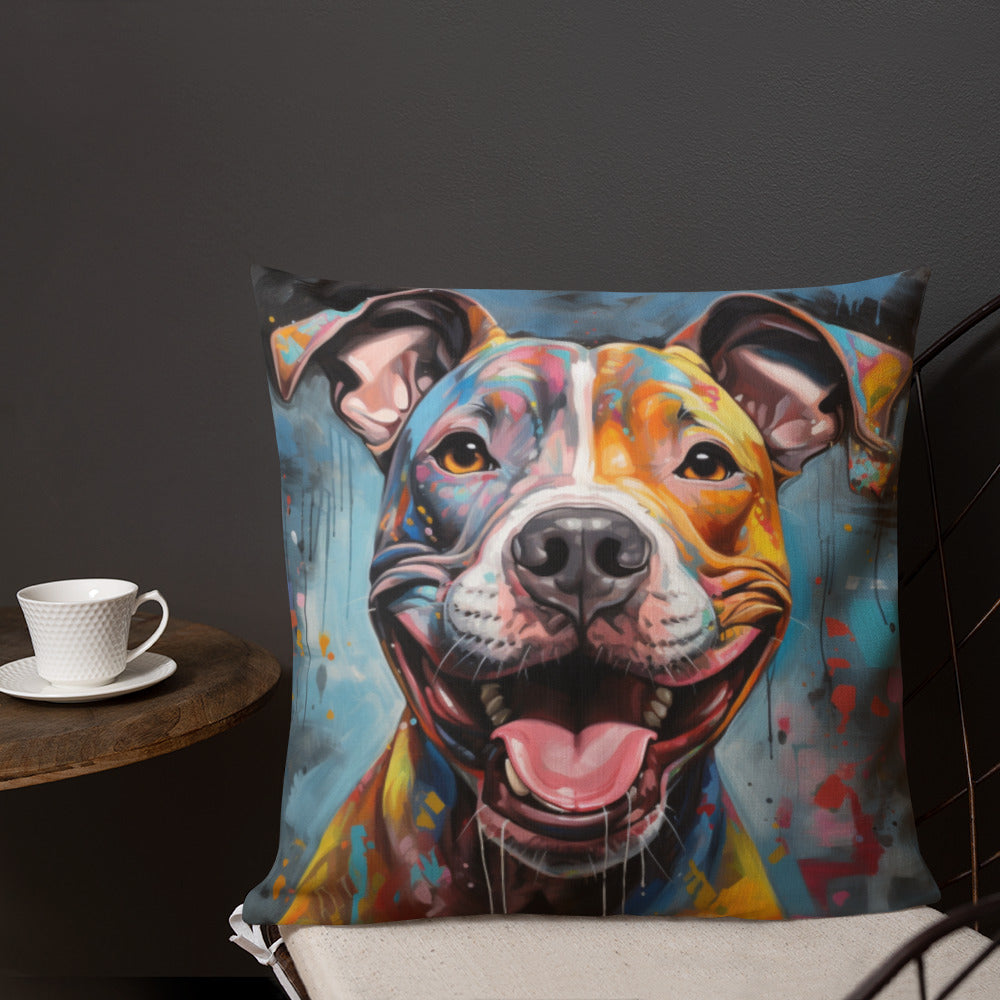 Graffiti Pitbull | Premium Throw Pillow