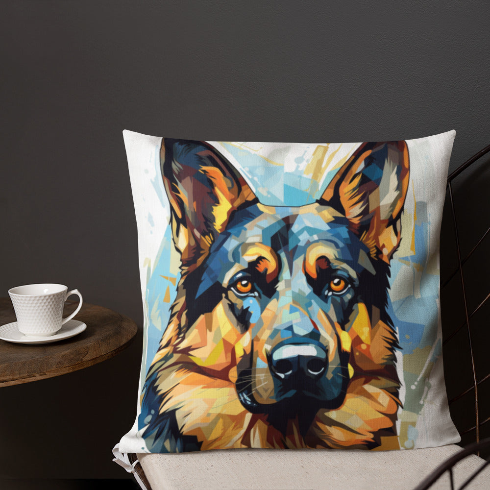 Watercolor German Shepherd | Premium Throw Pillow