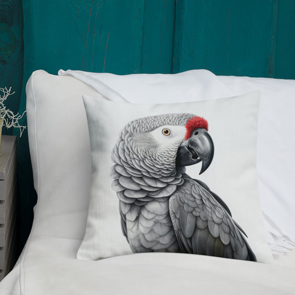 African Grey Hunk | Premium Throw Pillow