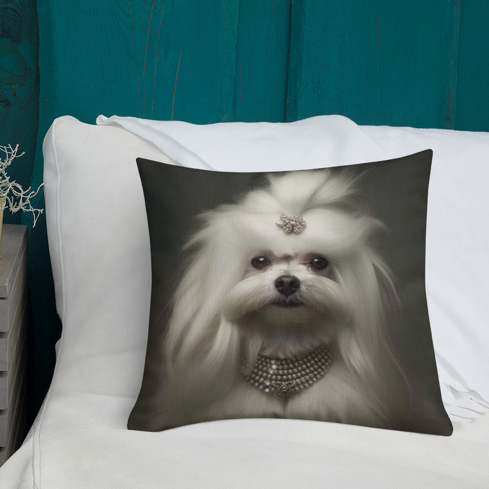 Queen Maltese | Premium Throw Pillow