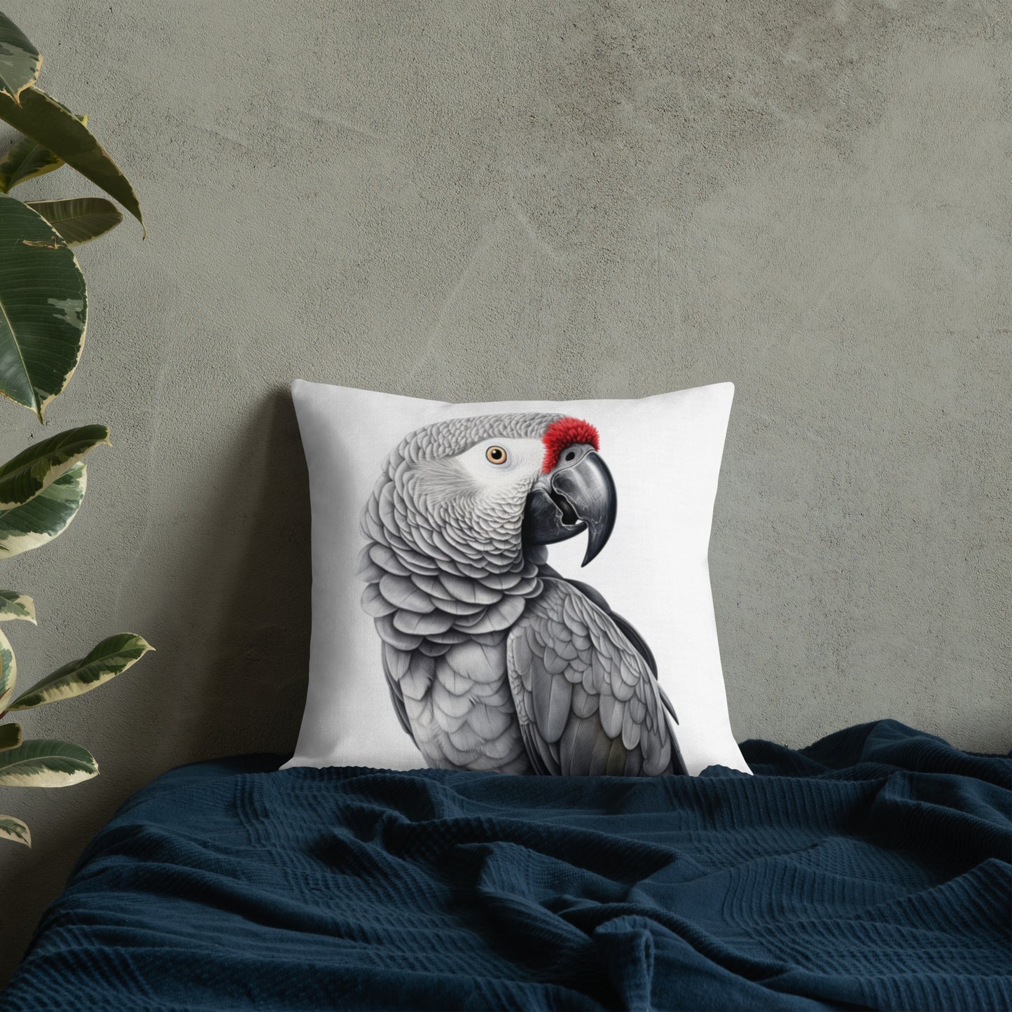 African Grey Hunk | Premium Throw Pillow