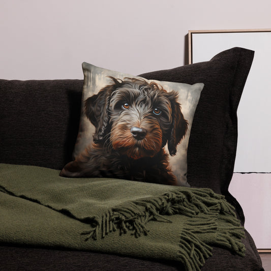 Chocolate Doodle | Premium Throw Pillow