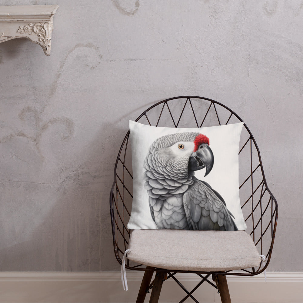 African Grey Hunk | Premium Throw Pillow