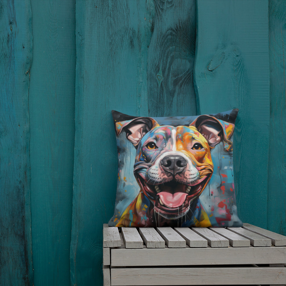 Graffiti Pitbull | Premium Throw Pillow