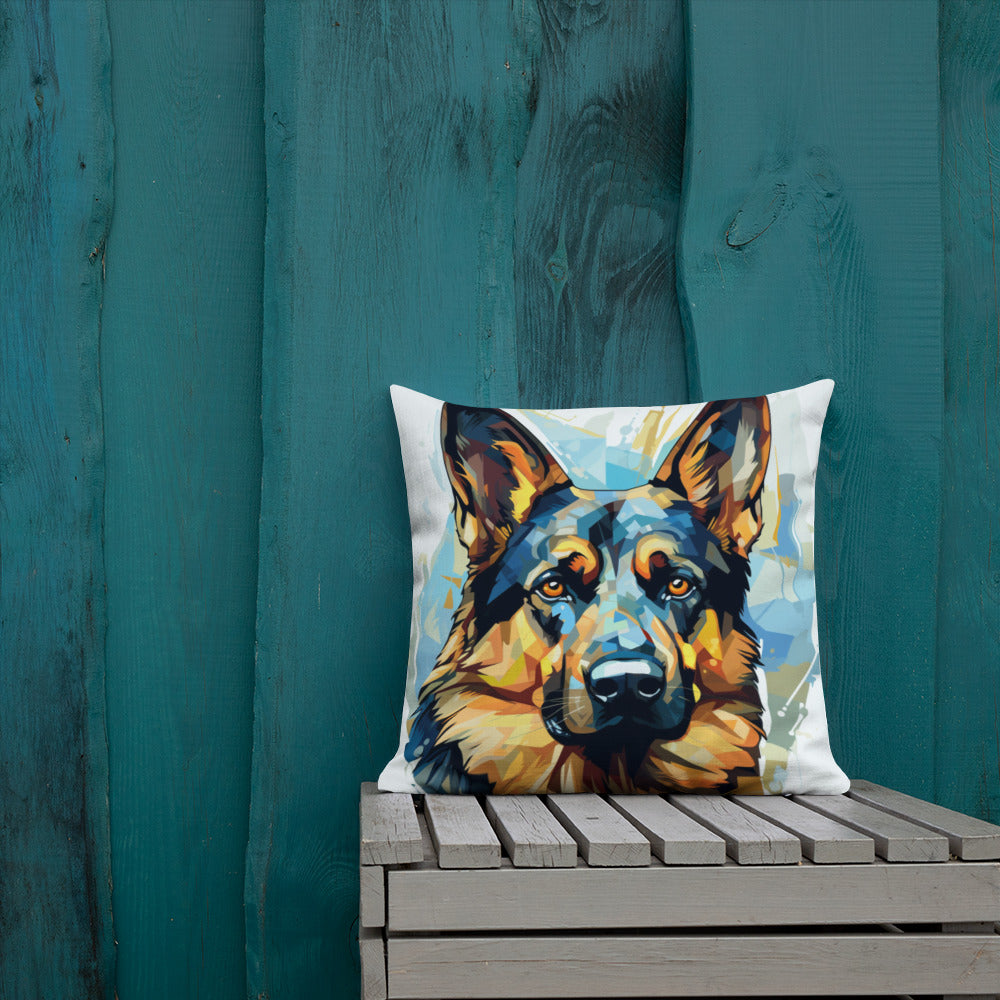 Watercolor German Shepherd | Premium Throw Pillow