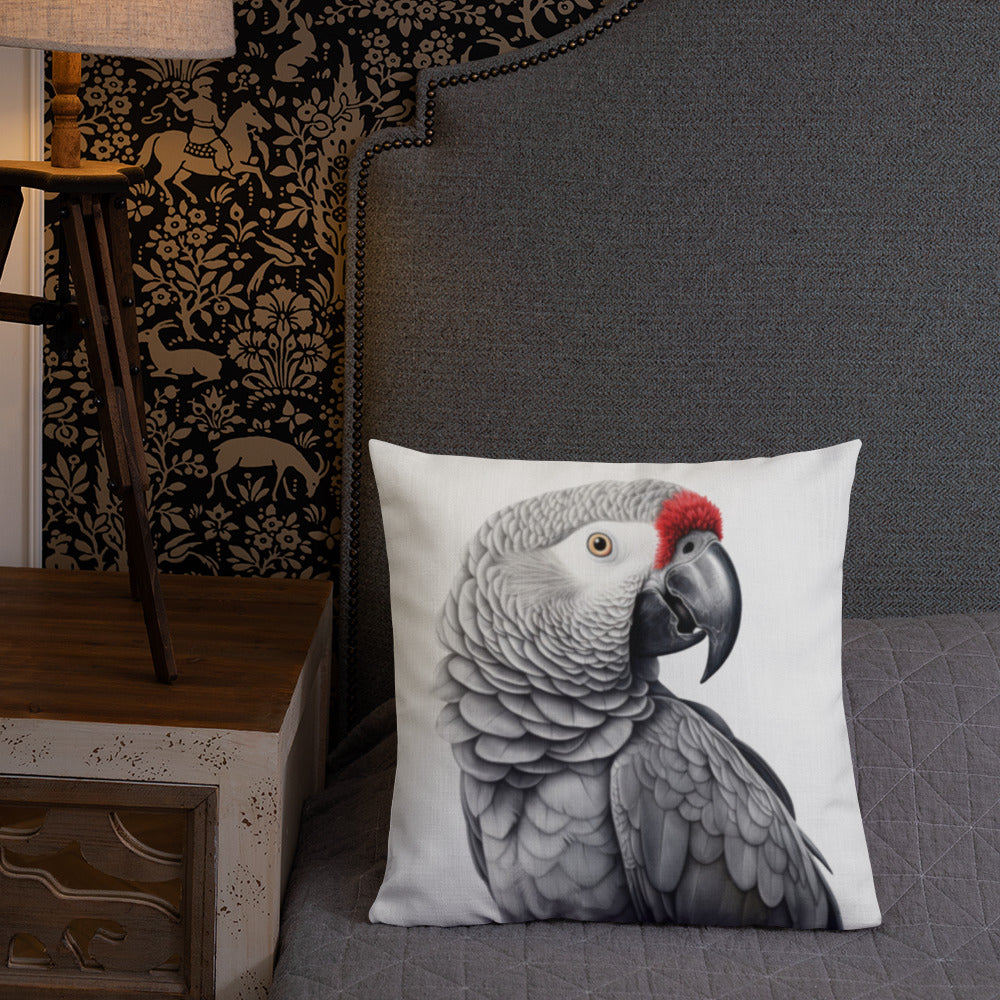 African Grey Hunk | Premium Throw Pillow