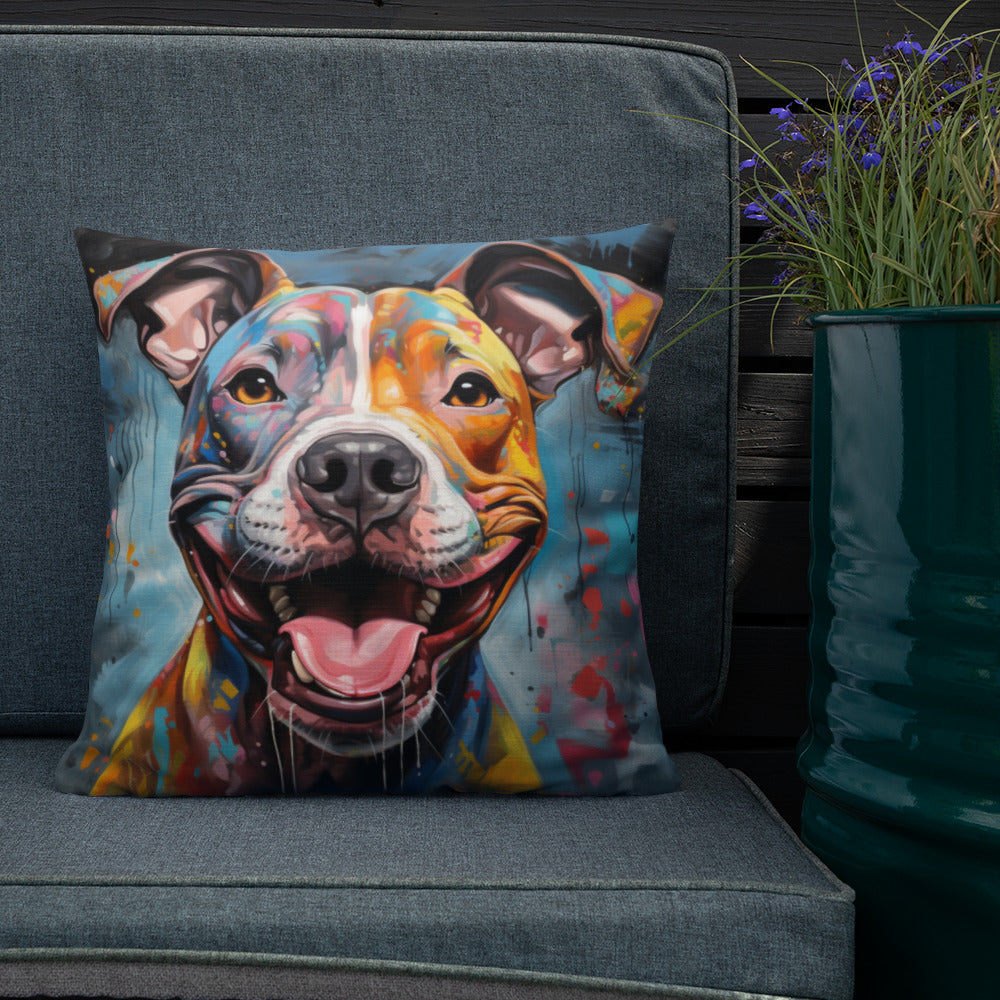 Graffiti Pitbull | Premium Throw Pillow