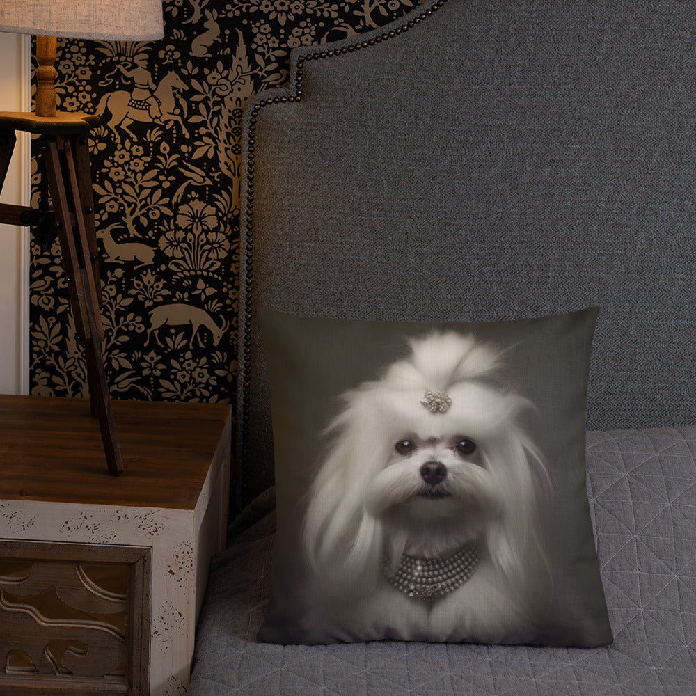 Queen Maltese | Premium Throw Pillow