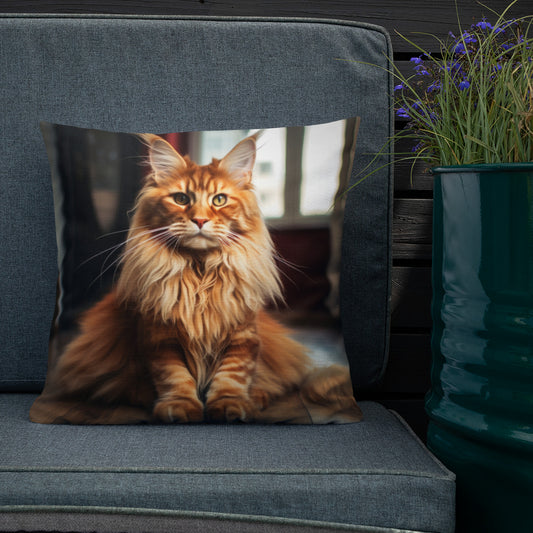 Orange Maine Coon | Premium Throw Pillow