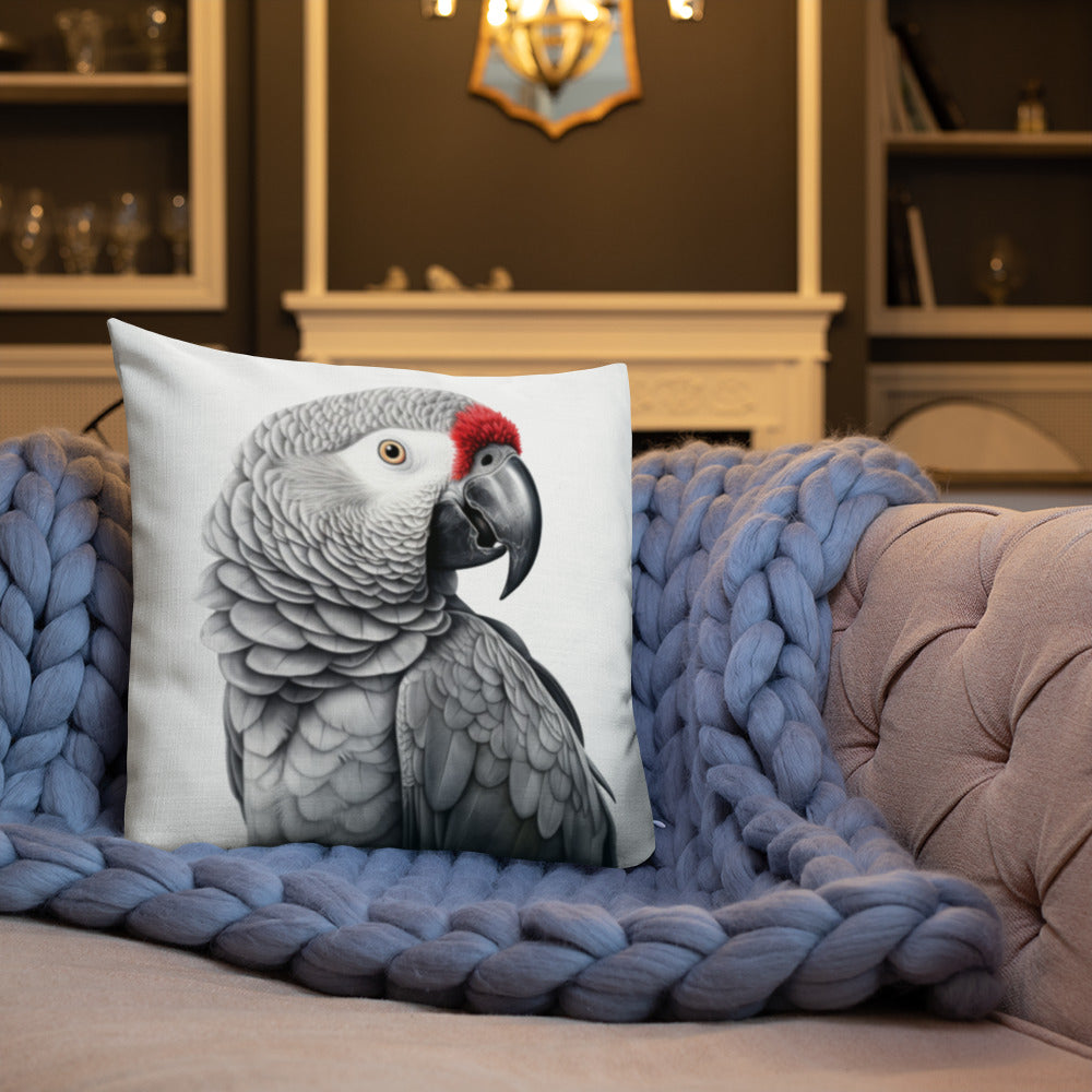 African Grey Hunk | Premium Throw Pillow