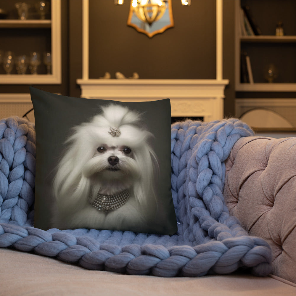 Queen Maltese | Premium Throw Pillow