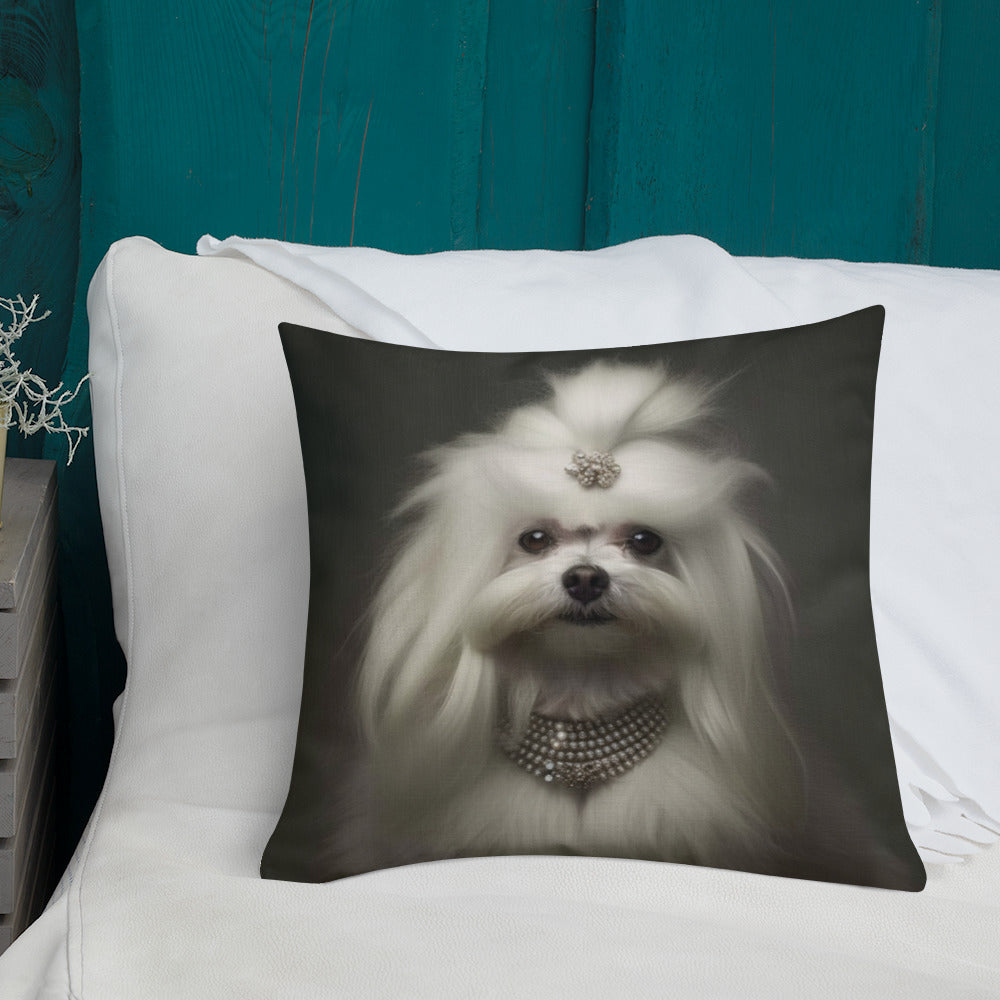 Queen Maltese | Premium Throw Pillow