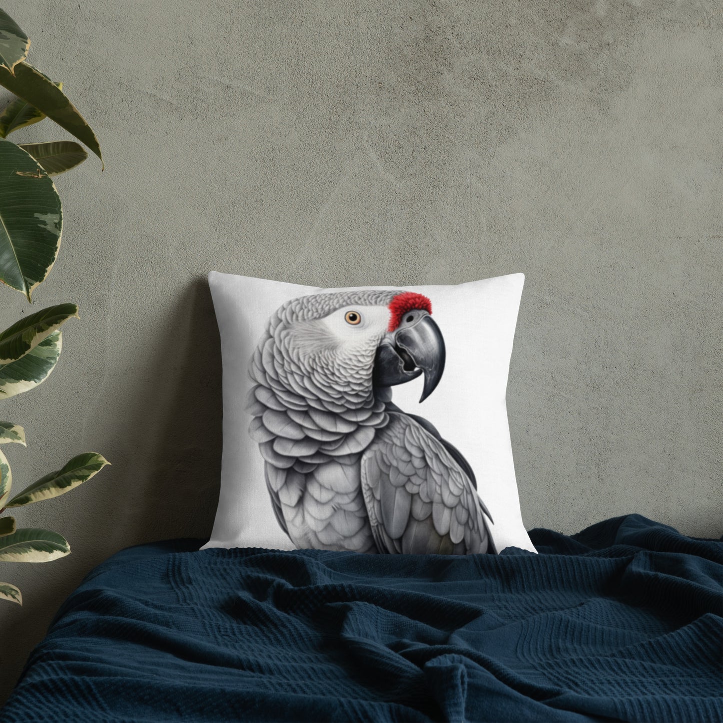 African Grey Hunk | Premium Throw Pillow