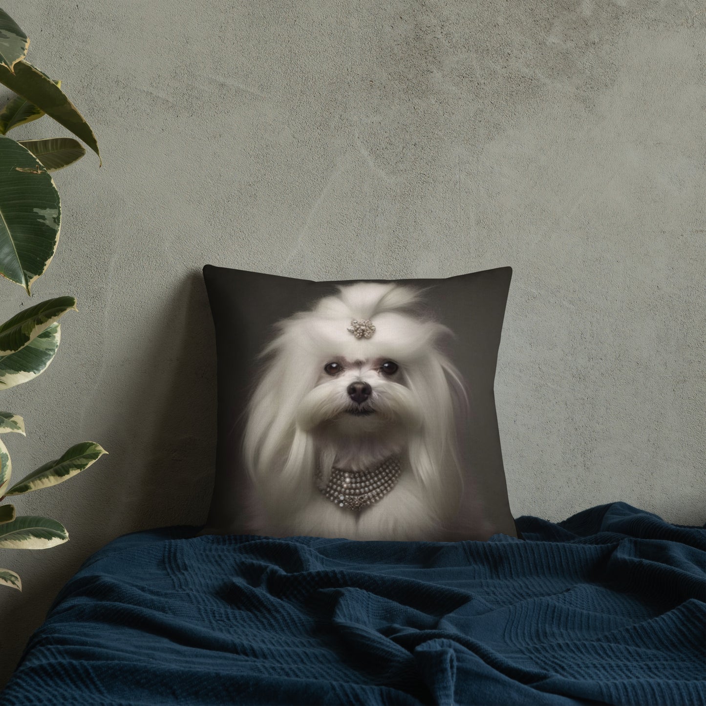 Queen Maltese | Premium Throw Pillow