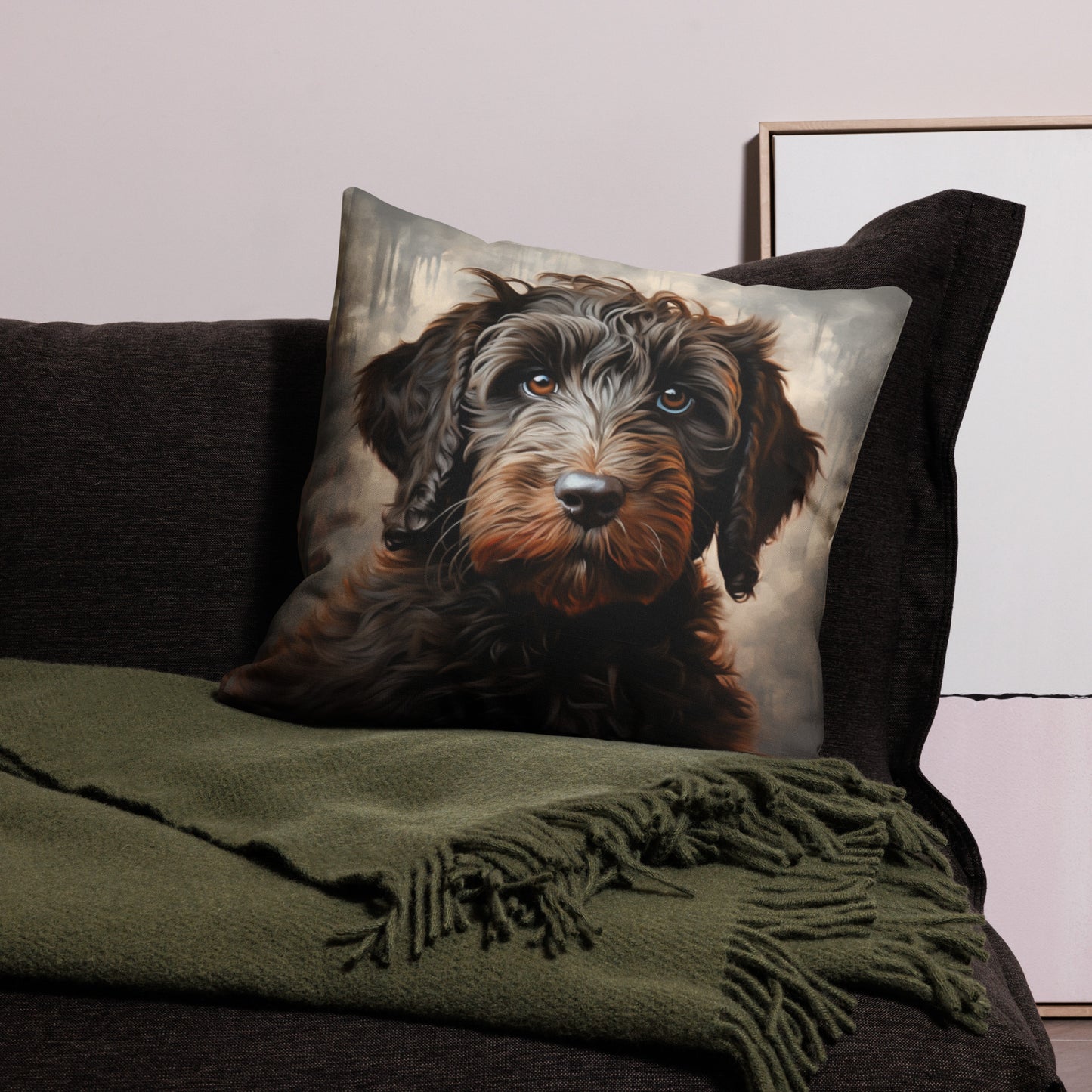 Chocolate Doodle | Premium Throw Pillow