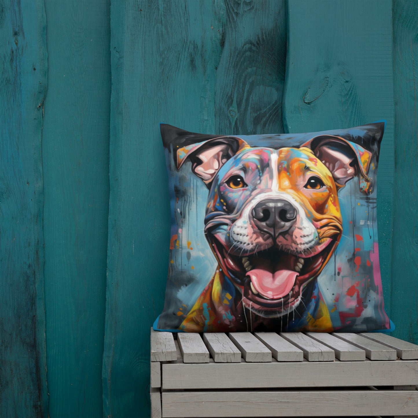 Graffiti Pitbull | Premium Throw Pillow