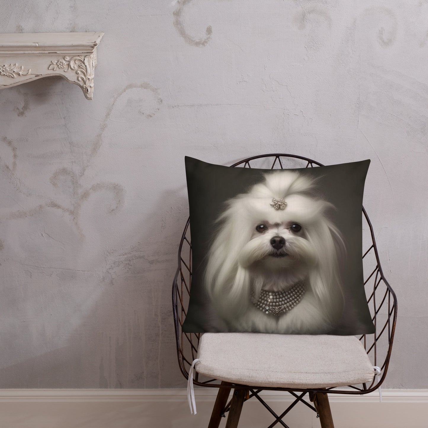 Queen Maltese | Premium Throw Pillow