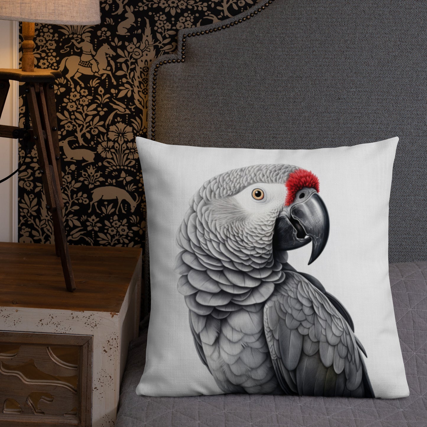 African Grey Hunk | Premium Throw Pillow