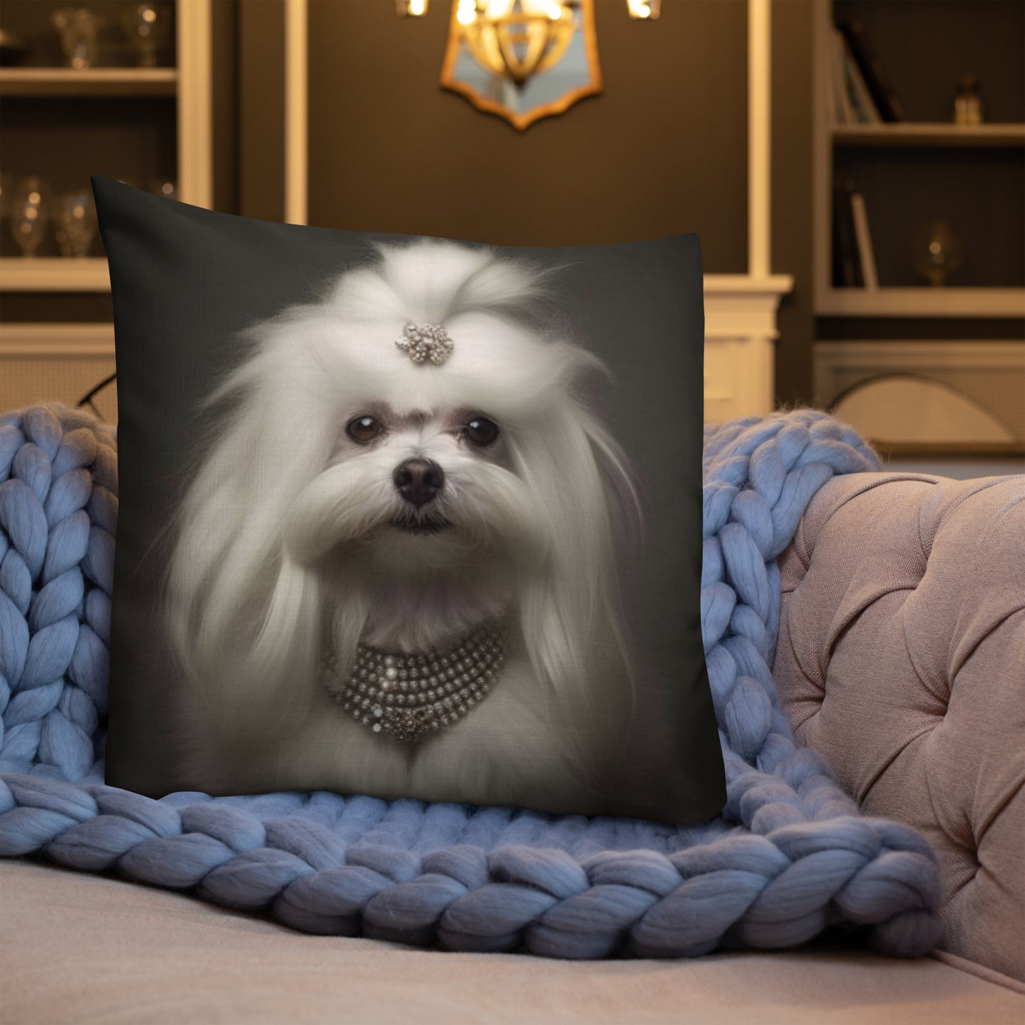 Queen Maltese | Premium Throw Pillow