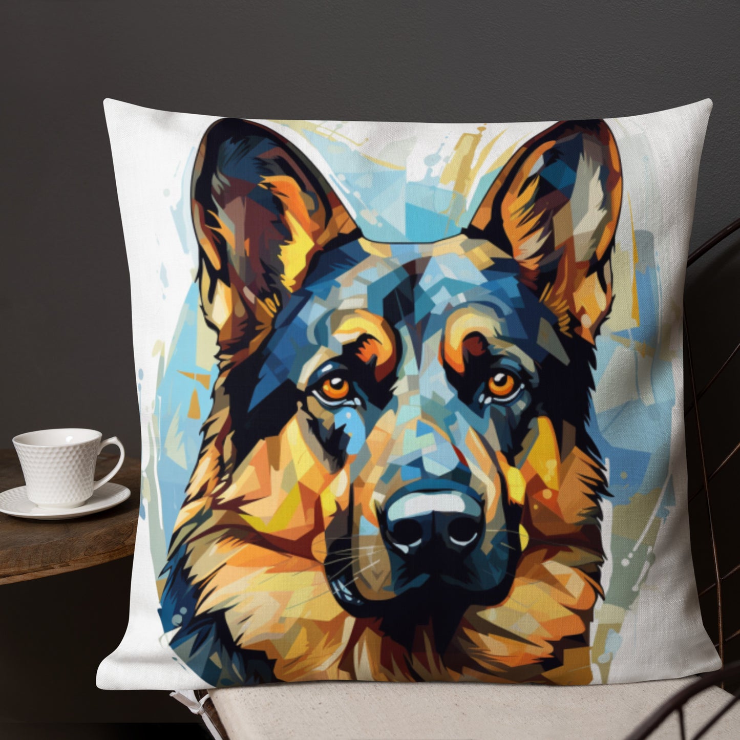 Watercolor German Shepherd | Premium Throw Pillow