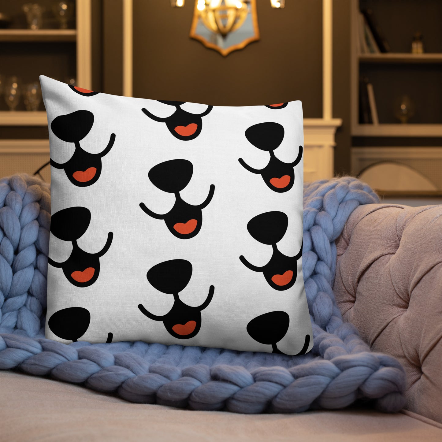 Dog Mom Pup Nose | Premium Throw Pillow