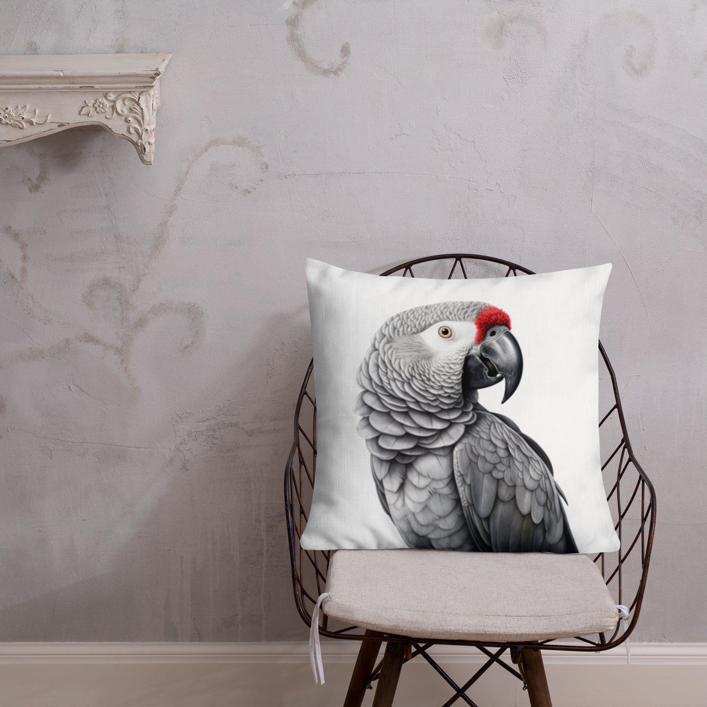 African Grey Hunk | Premium Throw Pillow